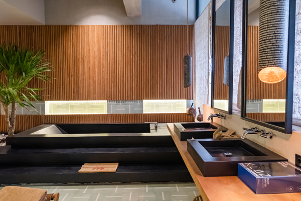 The V House His and Hers Bathroom with Bathtub | Canggu, Bali