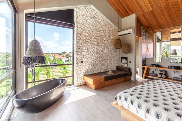 Cala Saona Bedroom with Bathtub and View | Canggu, Bali