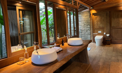 Villa Kapungkur His and Hers Bathroom with View | Canggu, Bali