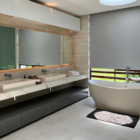 Villa Babadan His and Hers Bathroom with Bathtub and Mirror | Canggu, Bali