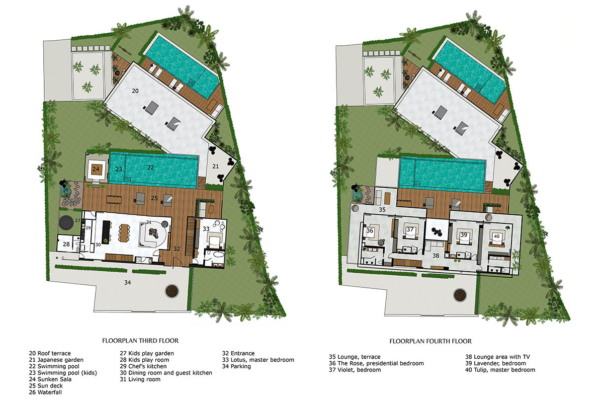 Villa Amylia Third and Fourth Floorplan | Chaweng, Koh Samui
