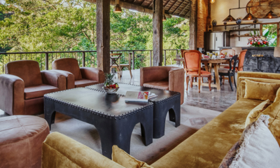 Bedulu Cliffside Indoor Living and Dining Area | Ubud, Bali