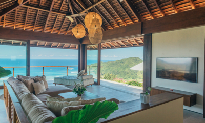 Villa Jati Living Area with TV and Sea View | Selong Belanak, Lombok
