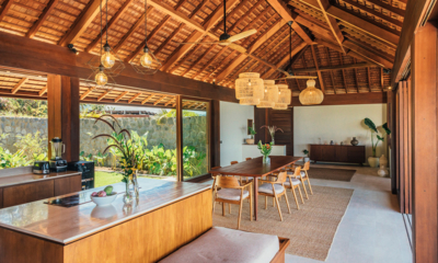 Villa Jati Kitchen and Dining Area with View | Selong Belanak, Lombok