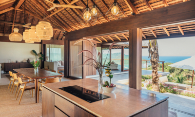 Villa Jati Kitchen and Dining Area with Sea View | Selong Belanak, Lombok