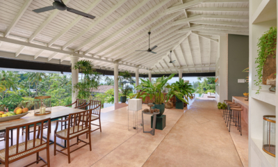 Villa Mine Dining Area with Garden and Pool View | Talpe, Sri Lanka
