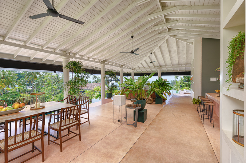 Villa Mine Dining Area with Garden and Pool View | Talpe, Sri Lanka