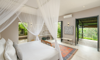 Villa Mine Bedroom with Mosquito Net and View | Talpe, Sri Lanka