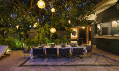 Villa Mine Open Plan Dining Area at Night | Talpe, Sri Lanka