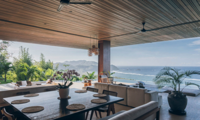 Tampah Hills Villa Chibo Living and Dining Area with Sea View | Selong Belanak, Lombok