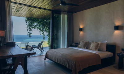 Tampah Hills Villa Chibo Bedroom and Balcony with Sea View | Selong Belanak, Lombok