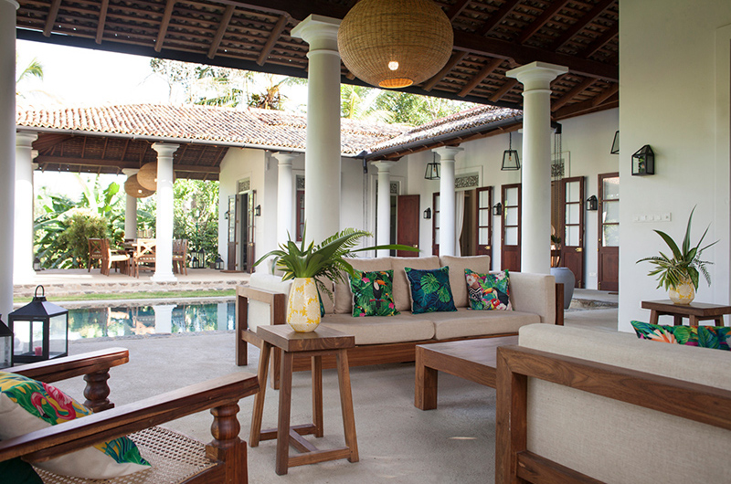 Kumbura Villa Open Plan Lounge Area with Pool View | Galle, Sri Lanka