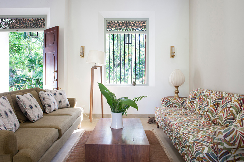 Kumbura Villa Living Area with Garden View | Galle, Sri Lanka