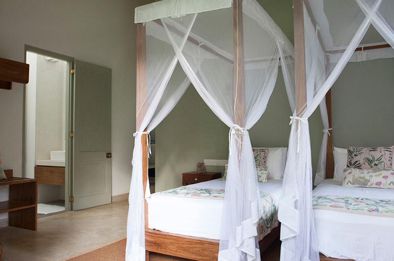 Kumbura Villa Bedroom Two with Twin Beds and Side Table | Galle, Sri Lanka