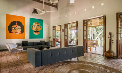 Rice House Indoor Living Area with View | Galle, Sri Lanka