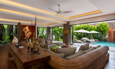Sundance Villa Indoor Living Area with Pool View | Kerobokan, Bali