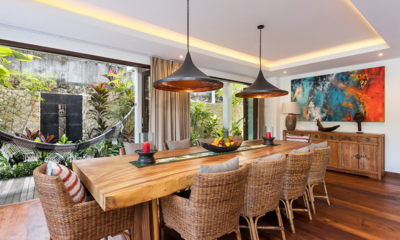Sundance Villa Dining Area with Hanging Lamps | Kerobokan, Bali