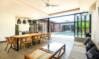 Villa Boddisatva Living and Dining Area with Pool View | Pererenan, Bali
