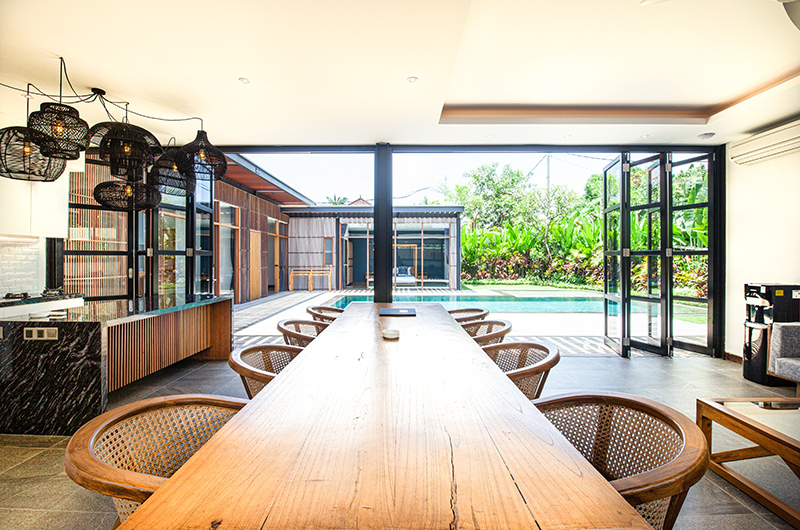 Villa Boddisatva Dining Area with Pool View | Pererenan, Bali