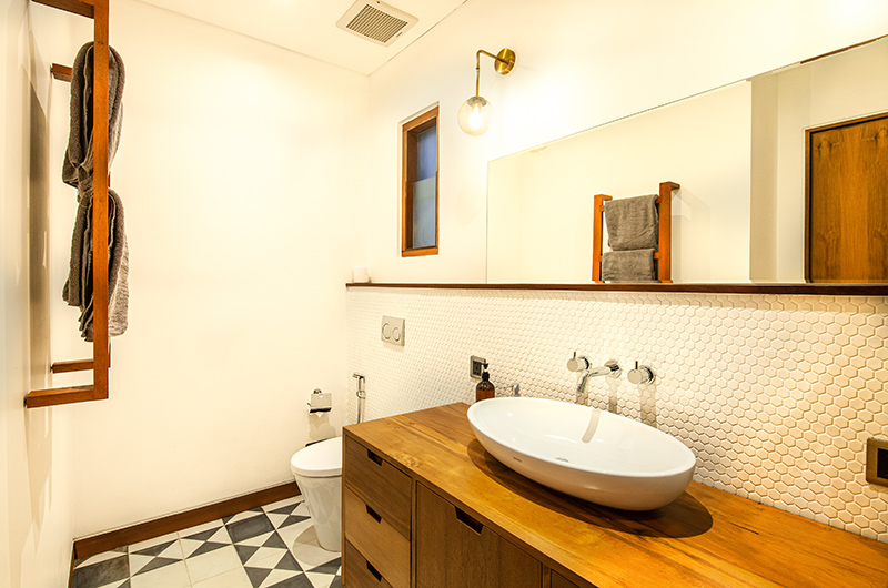 Villa Boddisatva Bathroom One with Mirror | Pererenan, Bali Villa Boddisatva Bathroom One with Mirror | Pererenan, Bali