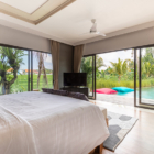 Villa Kimaya Bedroom with TV and Pool View | Canggu, Bali