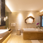Villa Kimaya En-Suite Bathroom with Bathtub and Mirror | Canggu, Bali