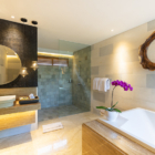 Villa Kimaya En-Suite Bathroom with Bathtub, Mirror and Lights | Canggu, Bali