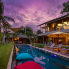 Villa Kimaya Gardens and Pool at Night | Canggu, Bali