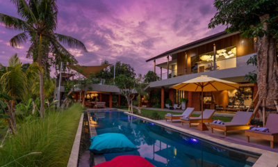 Villa Kimaya Gardens and Pool at Night | Canggu, Bali