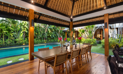 Villa Wolfe Dining Area with Pool View | Seminyak, Bali