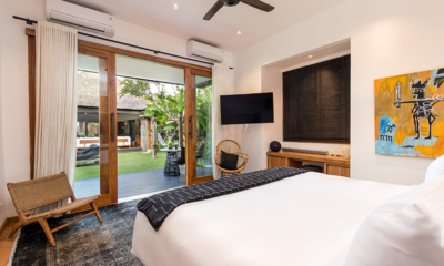 Villa Wolfe Bedroom Three with TV and View | Seminyak, Bali