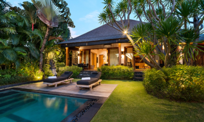 Villa Wolfe Pool Side Loungers at Night | Seminyak, Bali