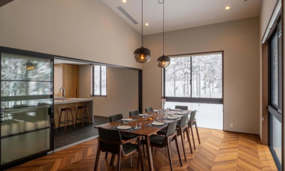 Jade Rabbit Dining Area with Hanging Lamps | Hirafu, Niseko