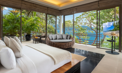 Villa Chelay Guest Bedroom Two with TV and Sea View | Kamala, Phuket