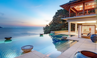 Villa Chelay Pool Side Area at Night | Kamala, Phuket