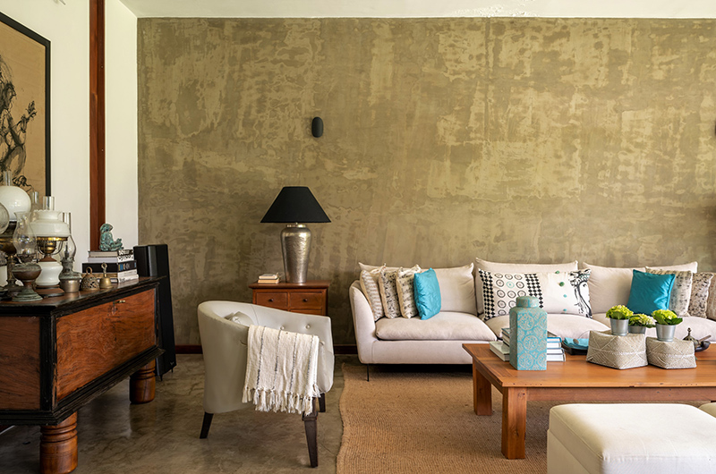 Tranquil Waters Indoor Living Area with Side Lamps | Negombo, Sri Lanka