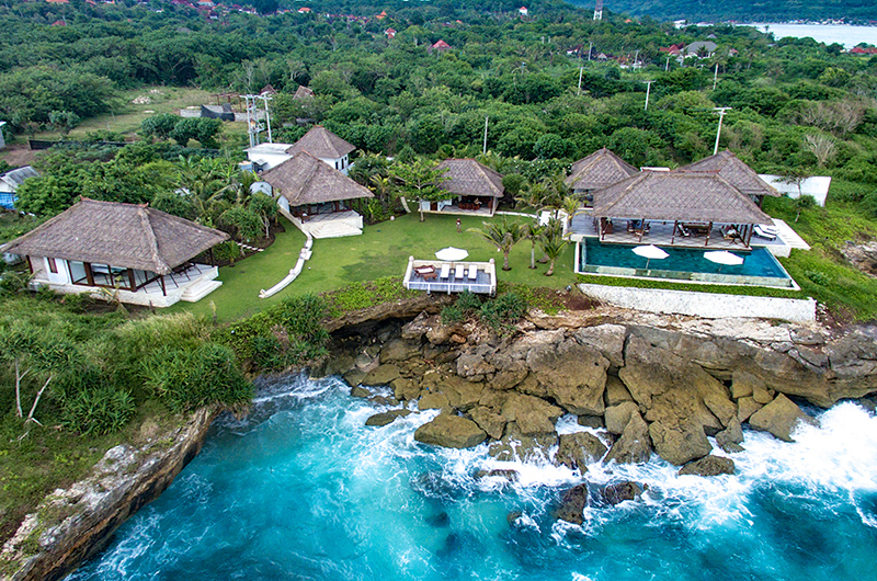 Villa Bahagia Gardens and Pool from Top | Nusa Lembongan, Bali