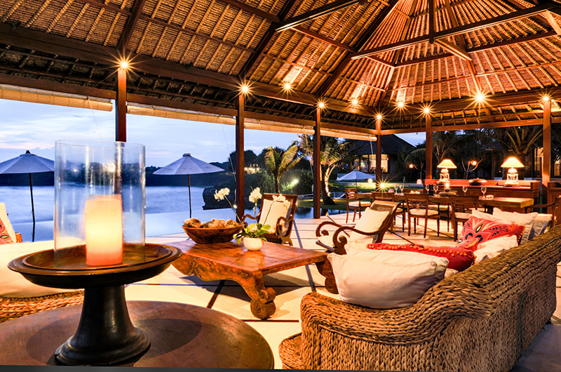 Villa Bahagia Living Area at Night | Nusa Lembongan, Bali