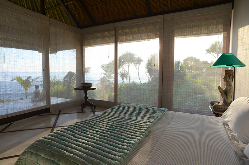Villa Bahagia Bedroom with Side Lamps and Sea View | Nusa Lembongan, Bali