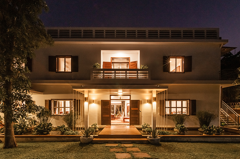 Villa Leakhena Exterior at Night | Siem Reap, Cambodia