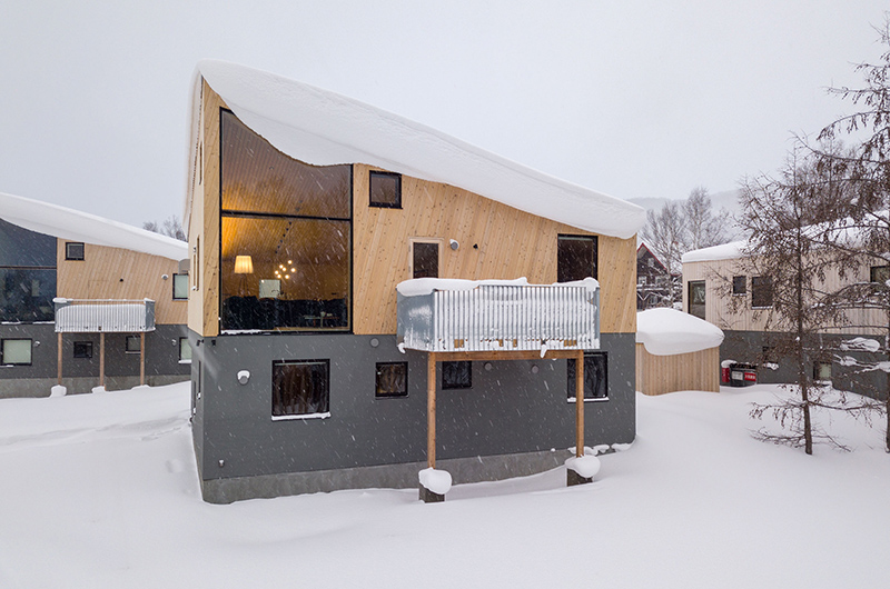 Foxwood B Exterior with Snowfall | Niseko, Japan