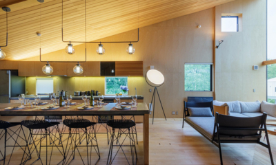 Foxwood E Living and Dining Area with Hanging Lights | Niseko, Japan