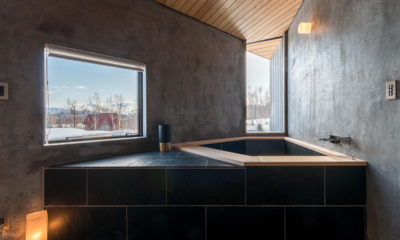 Foxwood E Bathroom with Bathtub and View | Niseko, Japan