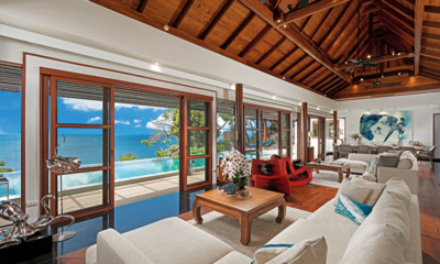 Villa Varya Indoor Living Room with Sea View | Kamala, Phuket