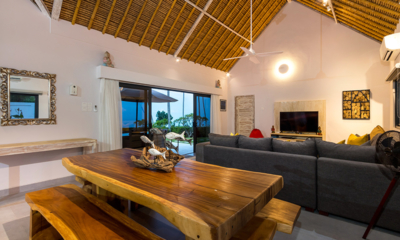 Villa Pantai Kubu Living and Dining Area with TV | Tulamben, Bali