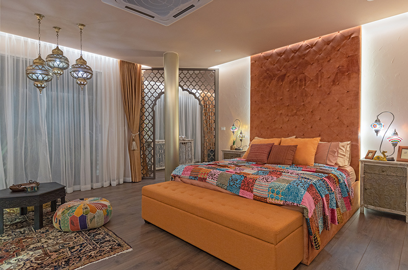 Palm Villa Bedroom with Side Lamps | Chiang Mai, Thailand