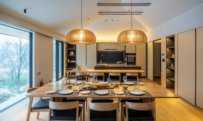 Iori Niseko Dining Area with Hanging Lamps | West Hirafu, Niseko