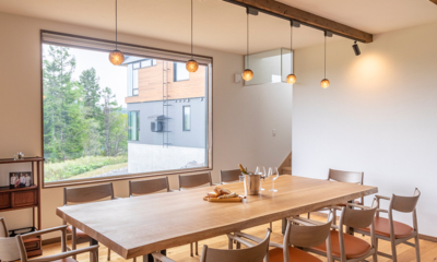 Sanga House Niseko Dining with Hanging Lamps | East Hirafu, Niseko