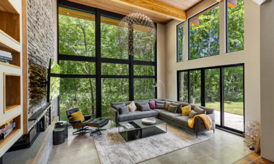 Rusutsu Chalets Sirius Chalet 2 Living Area with TV and View | Rusutsu, Japan