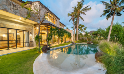 Villa Kajano Pool Side Area at Night | Pererenan, Bali